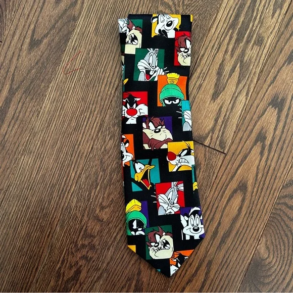 VINTAGE Warner Bros Looney Tunes Cartoon Characters Neck Tie 2000 - Picture 3 of 6